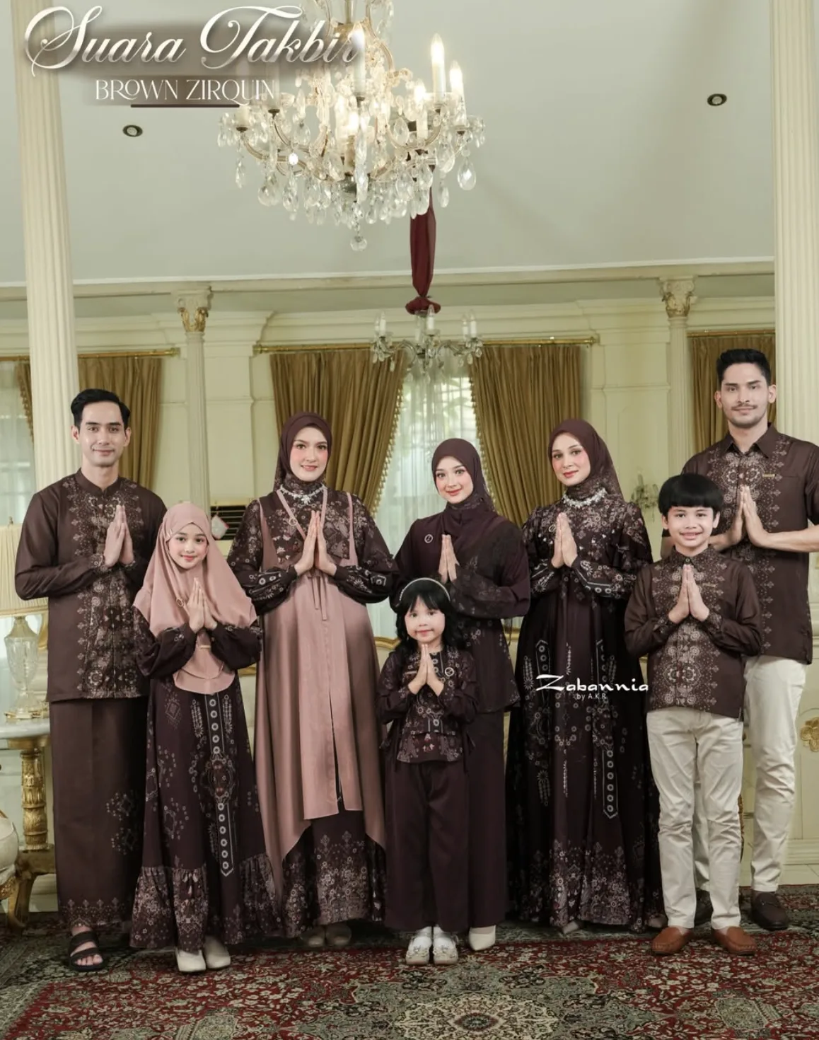 Koleksi family style Zabannia warna cokelat